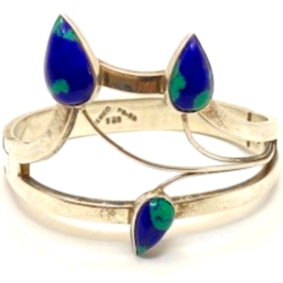 Sterling Silver Bracelet with Azurite Petals